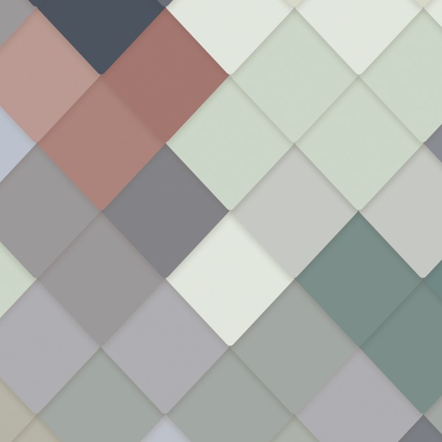 Tapet cu model geometric de diamant în culori delicate de albastru, verde și roz.