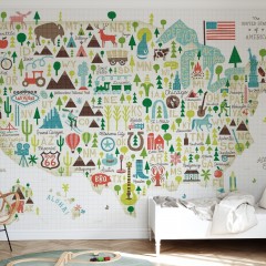 Fototapet Illustrated USA, personalizat, Photowall