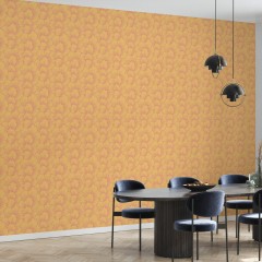Fototapet Mostly Coral Pink on Yellow, Personalizat, Photowall