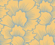 Fototapet Mostly Coral Blue on Yellow, Personalizat, Photowall