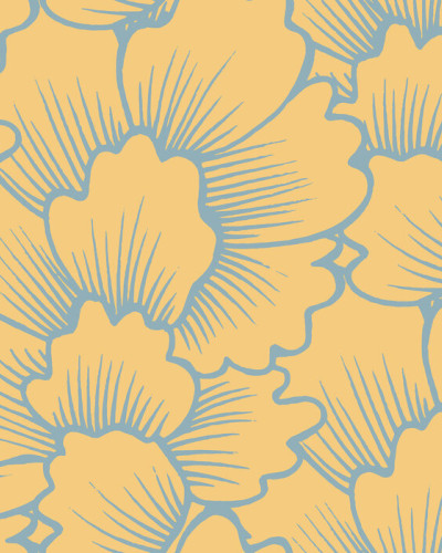 Mostly Coral Blue on Yellow, Photowall