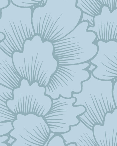 Mostly Coral Blue on Blue, Photowall