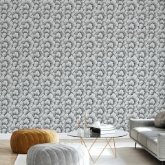 Fototapet Mostly Coral Black on Grey, Personalizat, Photowall
