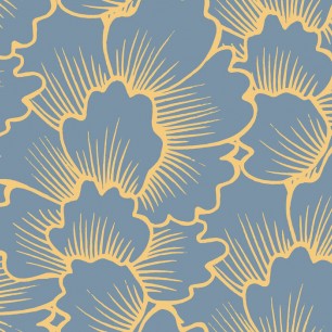 Fototapet Mostly Coral Yellow on Blue, Photowall