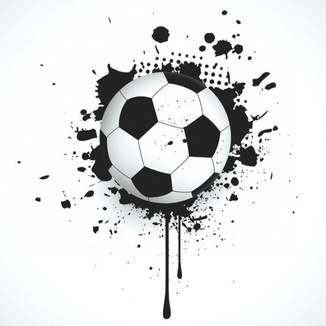 Fototapet cu minge de fotbal spargand un perete