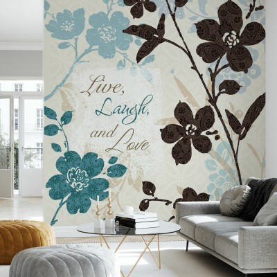 Tapet floral cu textul 