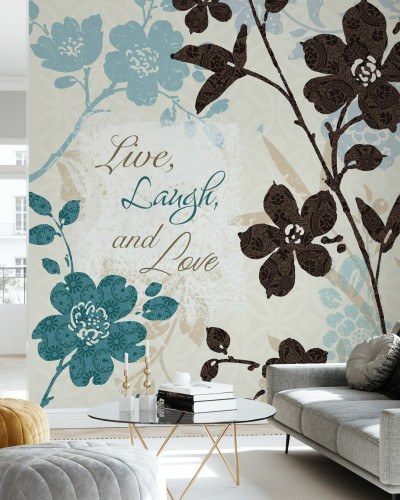 Tapet floral cu textul 