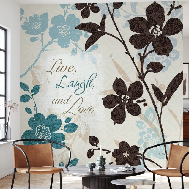 Tapet floral cu textul 