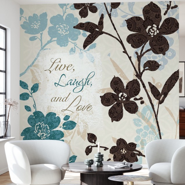 Tapet floral cu textul 