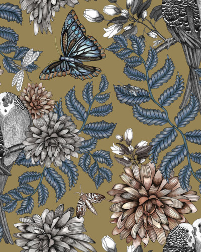 Lovebirds Gold, Small, Photowall