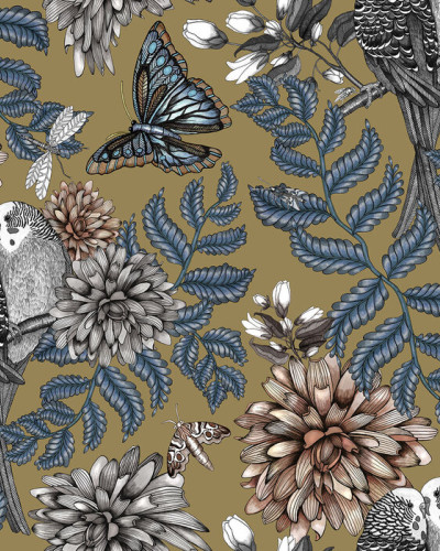 Lovebirds Gold, Large, Photowall