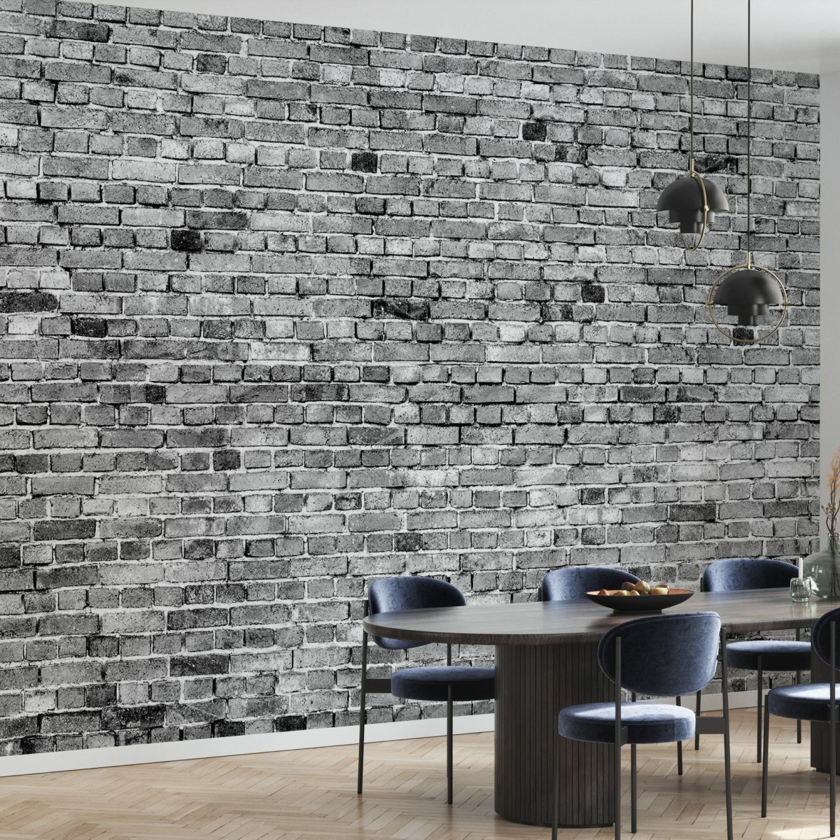 Fototapet Stockholm Brick Wall, Black and White, Personalizat, Photowall, Fototapet living 