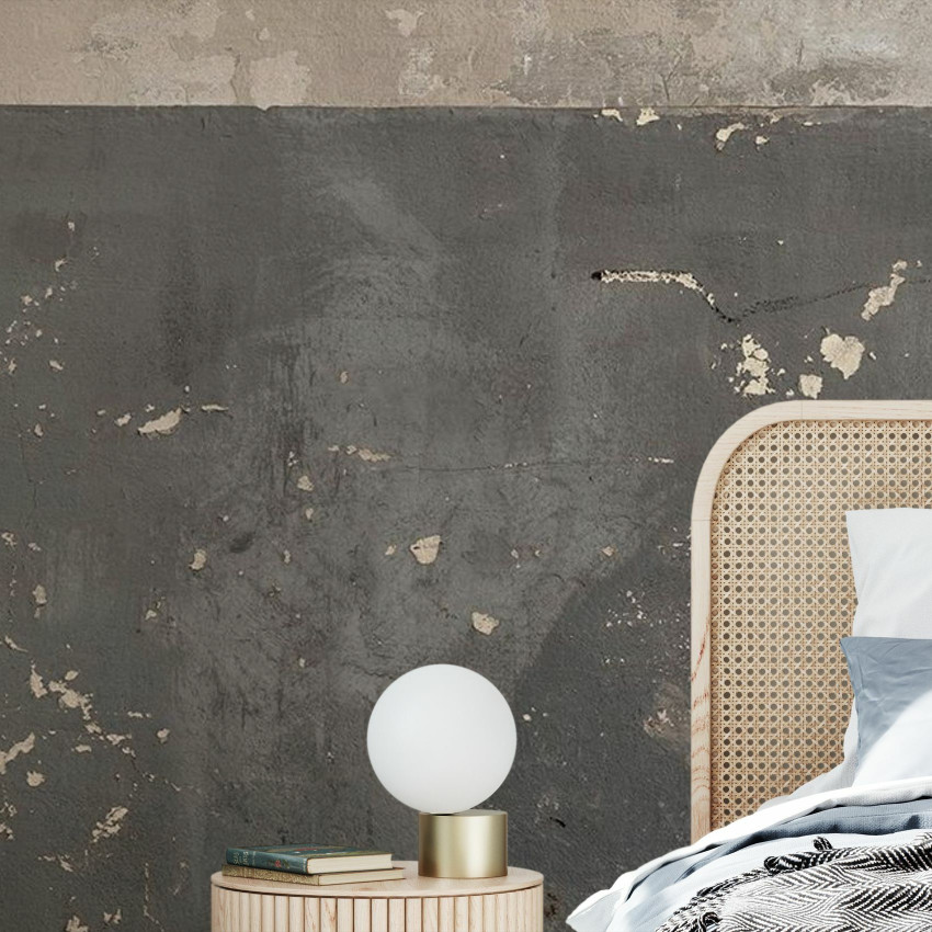 Flaking Plaster Wall, Green, un fototapet cu o textură rustică și unică, cu un design ce imită un perete de cărămidă vechi.