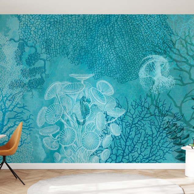 Acqua di Mare Azzurra  cu corali și meduze delicate, perfect pentru a crea o atmosferă relaxantă și elegantă în casa dumneavoastră.