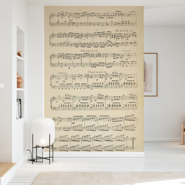 Tapet cu note muzicale vintage