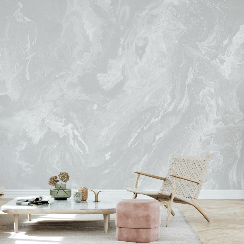 Wallpaper abstract cu nuanțe de albastru, cu un design elegant și relaxant.