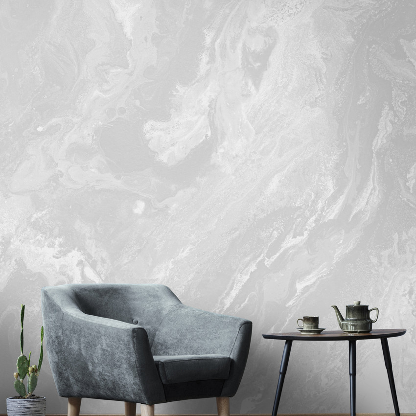 Wallpaper abstract cu nuanțe de albastru, cu un design elegant și relaxant.
