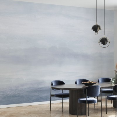 Tapet modern cu design minimalist in nuante delicate de albastru si gri. Se potriveste perfect pentru un living, dormitor sau birou.
