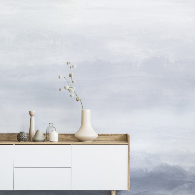 Tapet modern cu design minimalist in nuante delicate de albastru si gri. Se potriveste perfect pentru un living, dormitor sau birou.