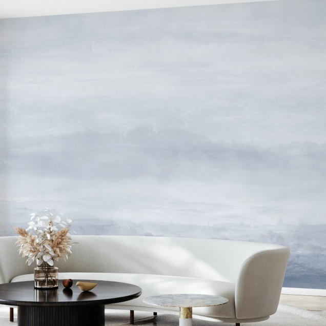 Tapet modern cu design minimalist in nuante delicate de albastru si gri. Se potriveste perfect pentru un living, dormitor sau birou.