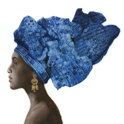 Tapet modern cu design minimalist, reprezentând o femeie cu o turbană tradițională, care adaugă un strop de eleganță și rafinament spațiului.