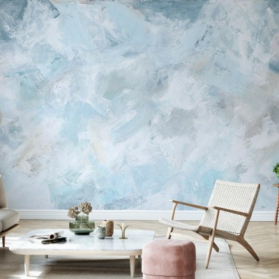 Wallpaper abstract cu un design delicat de albastru și gri