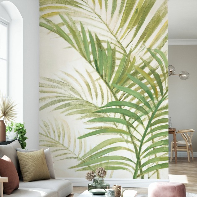 Palms Bright tapet tropical cu frunze verzi