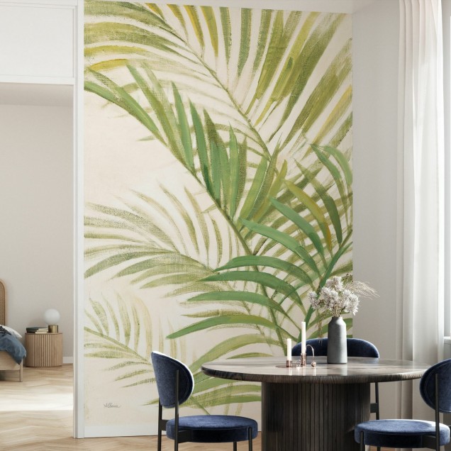 Palms Bright tapet tropical cu frunze verzi