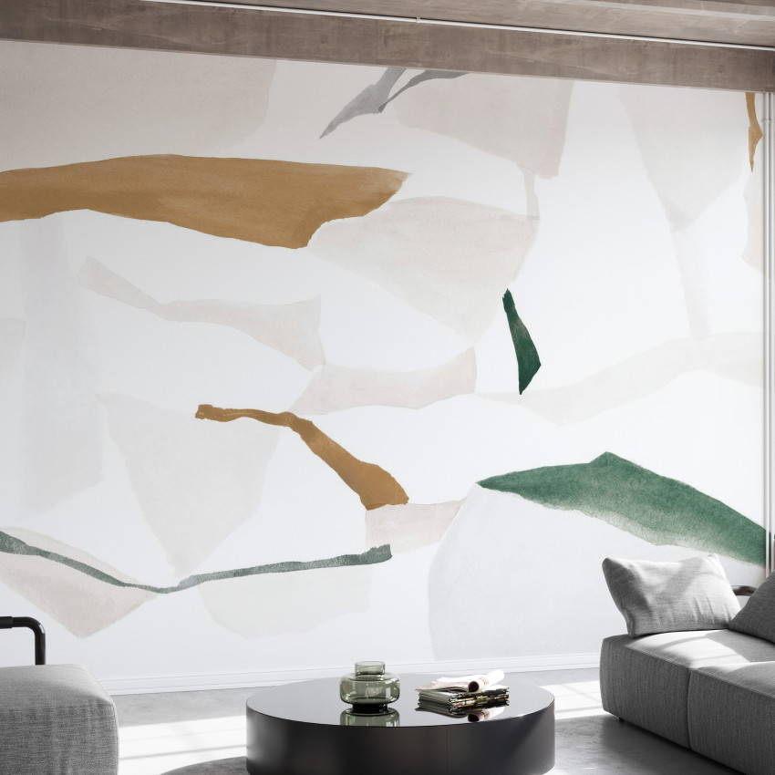 Tapet abstract cu nuanțe de bordo și roz pal, design minimalist, perfect pentru living, dormitor, hol sau birou.