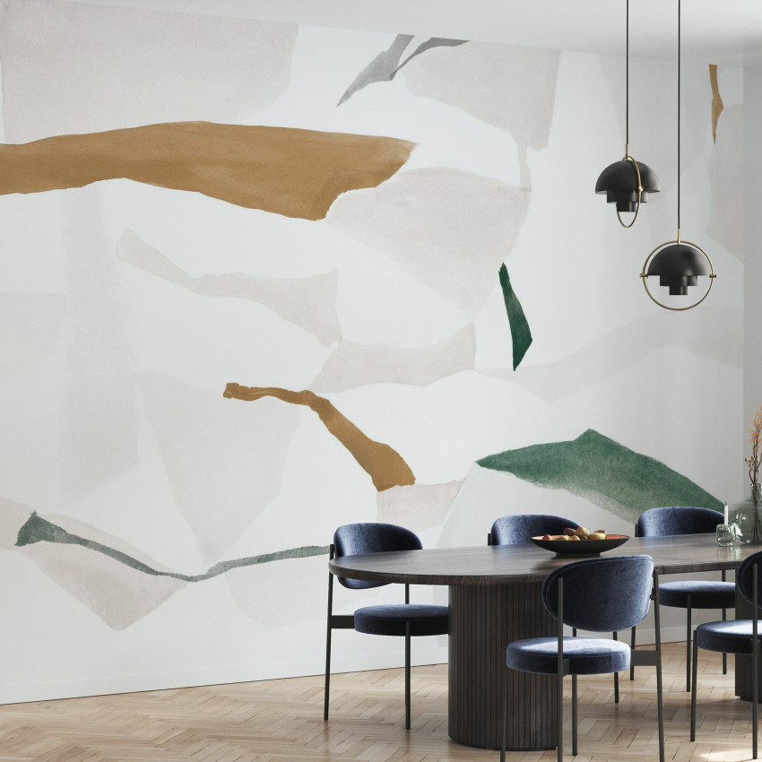 Tapet abstract cu nuanțe de bordo și roz pal, design minimalist, perfect pentru living, dormitor, hol sau birou.