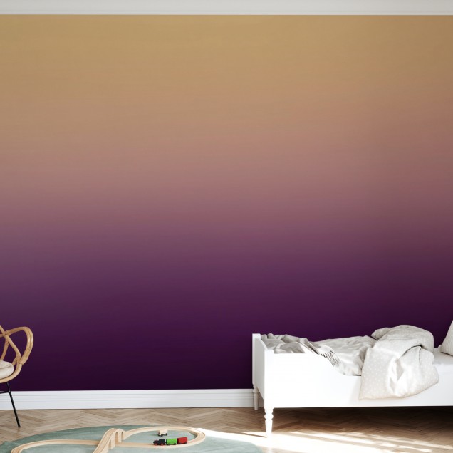 Tapet Miami Fairytale cu gradient subtil de culori calde, de la roz pal la mov intens.