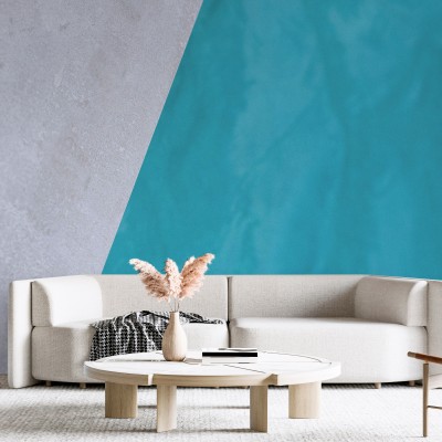 Tapet Poolside cu design minimalist, gri și turcoaz