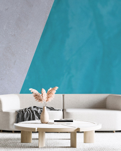 Tapet Poolside cu design minimalist, gri și turcoaz