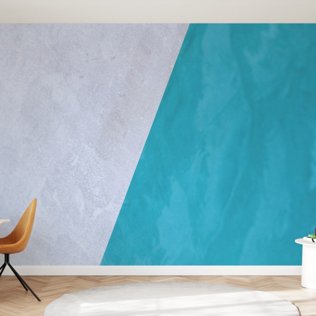 Tapet Poolside cu design minimalist, gri și turcoaz