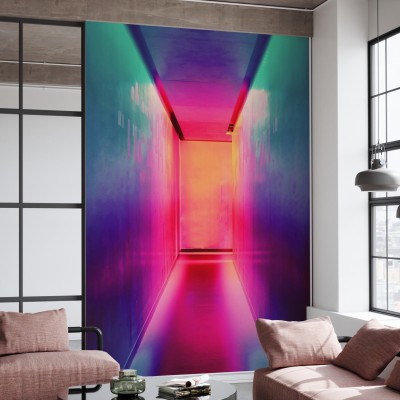 Tapet foto modern cu lumini neon, Bright Neon Lights.