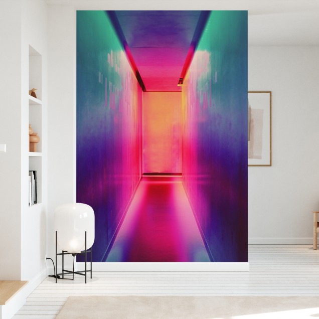 Tapet foto modern cu lumini neon, Bright Neon Lights.