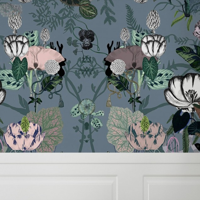 Tapet floral Oh the Tulips, cu flori delicate in tonuri pastelate