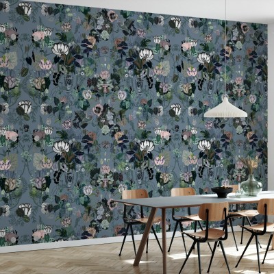 Tapet floral Oh the Tulips, cu flori delicate in tonuri pastelate