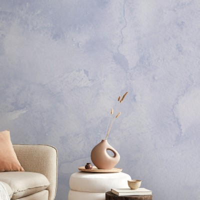 Tapet modern minimalist cu design watercolor in nuante delicate de albastru.