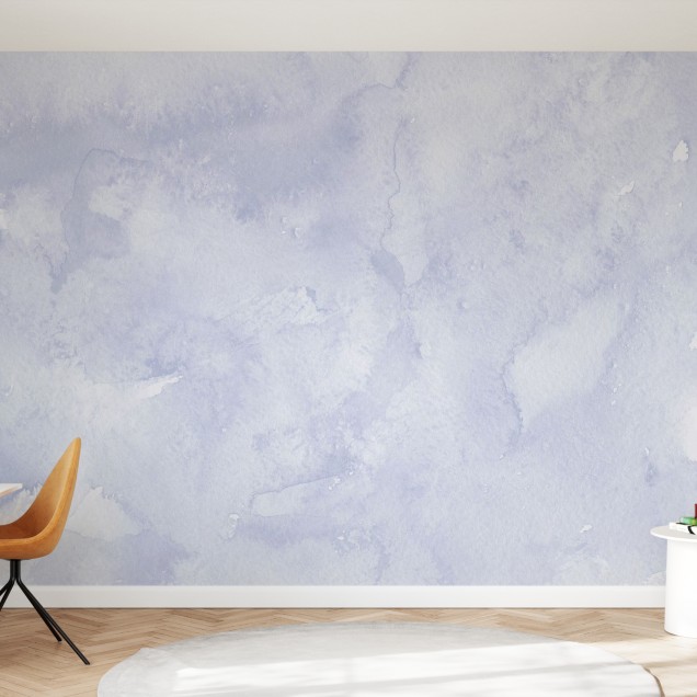 Tapet modern minimalist cu design watercolor in nuante delicate de albastru.