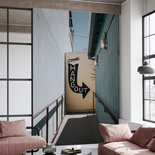 Wallpaper urban cu un mesaj cool si un design minimalist. Come Hangout