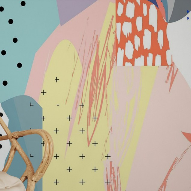 Flowery - Tapet cu un design abstract, cu accente florale