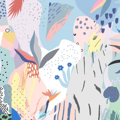 Flowery - Tapet cu un design abstract, cu accente florale