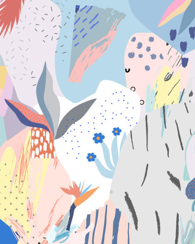 Flowery - Tapet cu un design abstract, cu accente florale