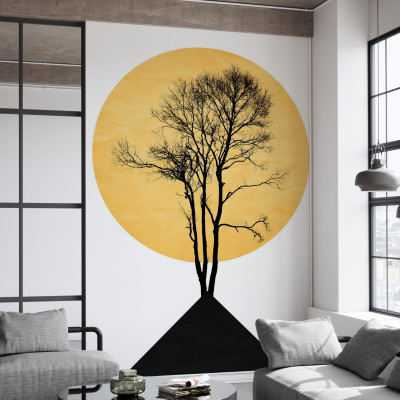 Tapet abstract cu design minimalist, inspirat din arta japoneză - Japanese Zen