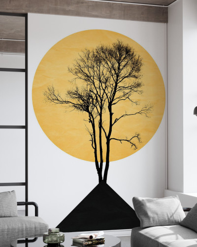 Tapet abstract cu design minimalist, inspirat din arta japoneză - Japanese Zen