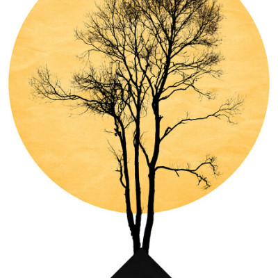 Tapet abstract cu design minimalist, inspirat din arta japoneză - Japanese Zen