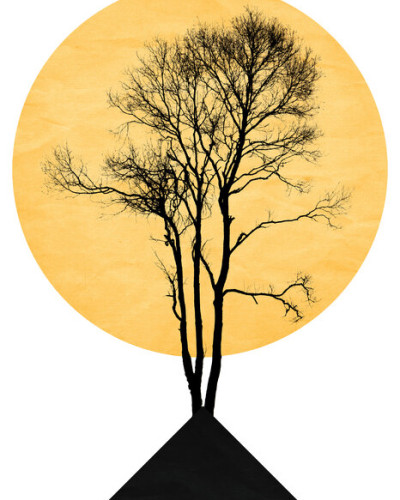 Tapet abstract cu design minimalist, inspirat din arta japoneză - Japanese Zen