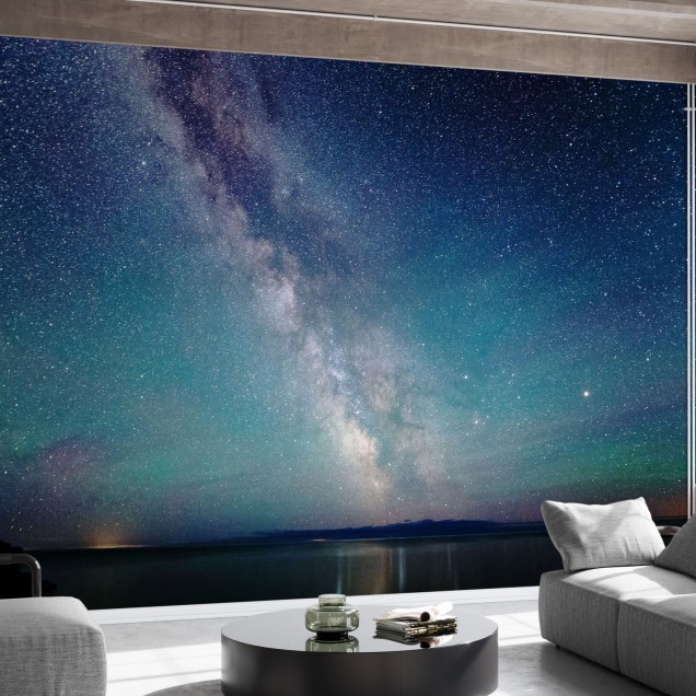 Tapet Milky Way Night Sky cu cerul nopții presărat cu stele strălucitoare