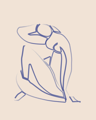 Lady Knelt Blue, Photowall